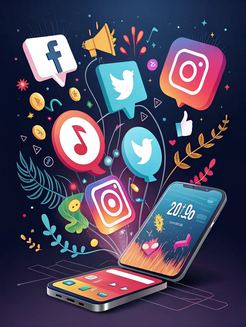 An engaging image of various social media platforms on different devices, representing social media marketing campaigns.